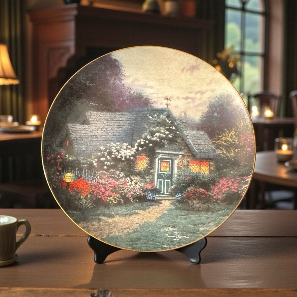 Thomas Kinkade Weathervane Cottage Enchanted Cottages Collectors Plate 8”